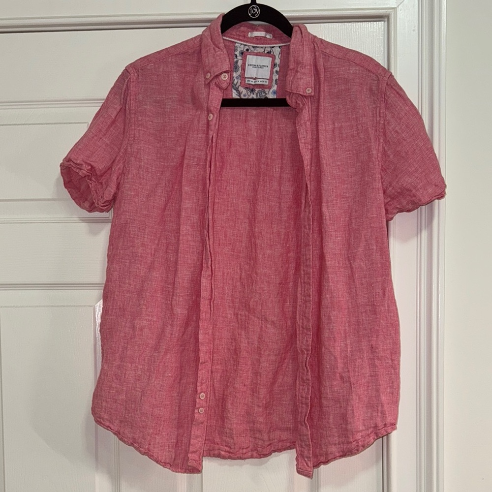 Men's Red Button-Up Shirt